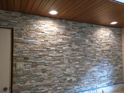 Stone Veneer Bathroom Wall (February 2016)